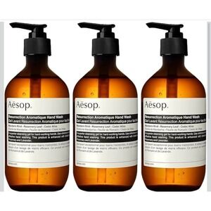 3 NEW AESOP 16.9 FL oz. 500 ml RESURRECTION AROMATIQUE HAND WASH Soap W PUMP